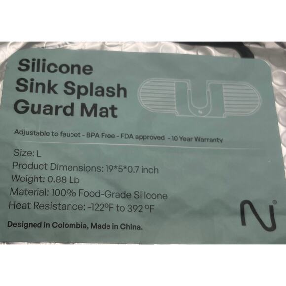 Newitee Silicone Sink Splash Guard Matt 19” x 5” x .7” NWT - Picture 4 of 4